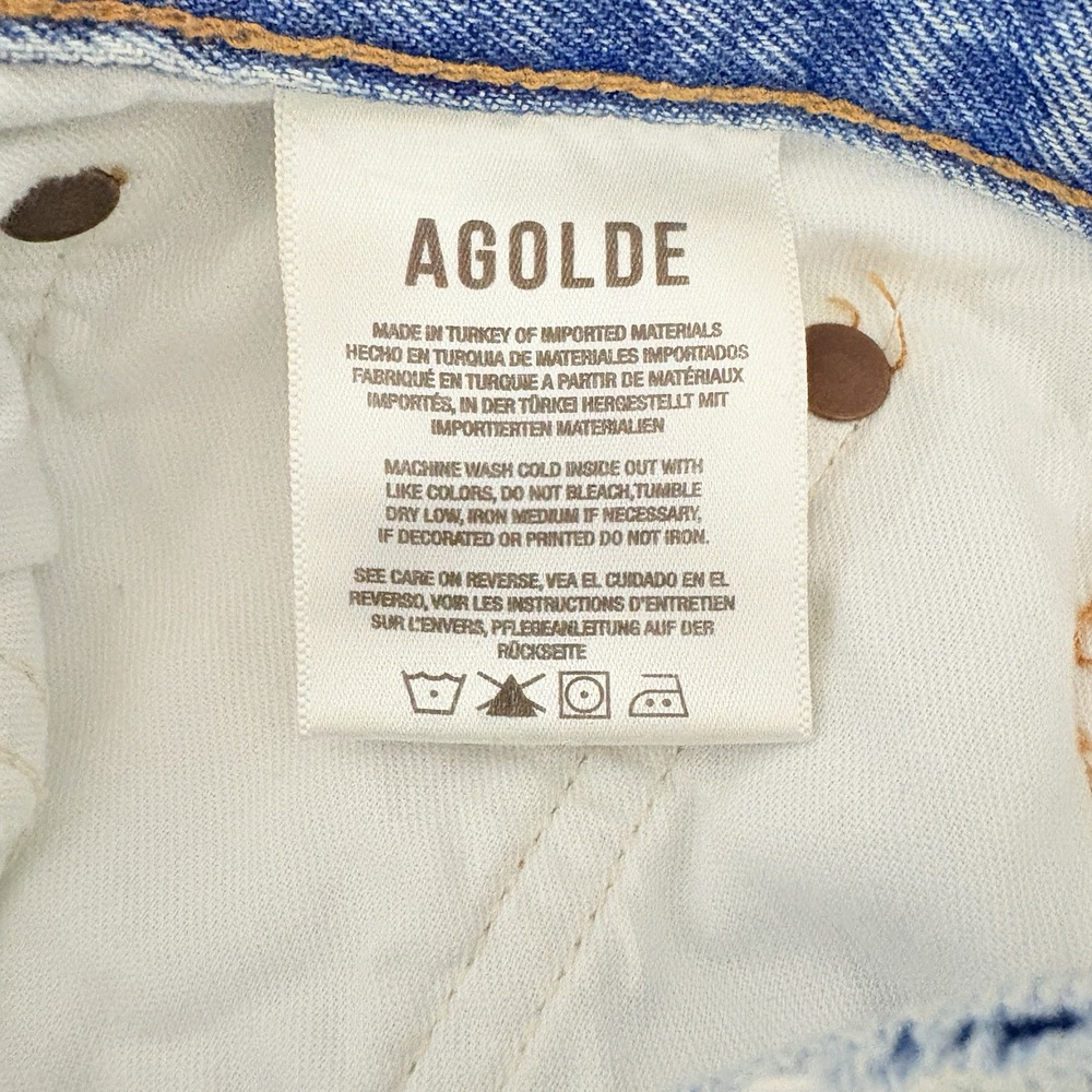 Agolde Skater Shorts 90s Buttonfly Baggy High Rise Light Wash Denim Sz 32 *RARE - Picture 6 of 7